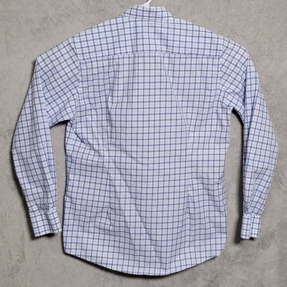 Eton Blue and White Checkered Casual Button Down Shirt - Picture 2 of 8